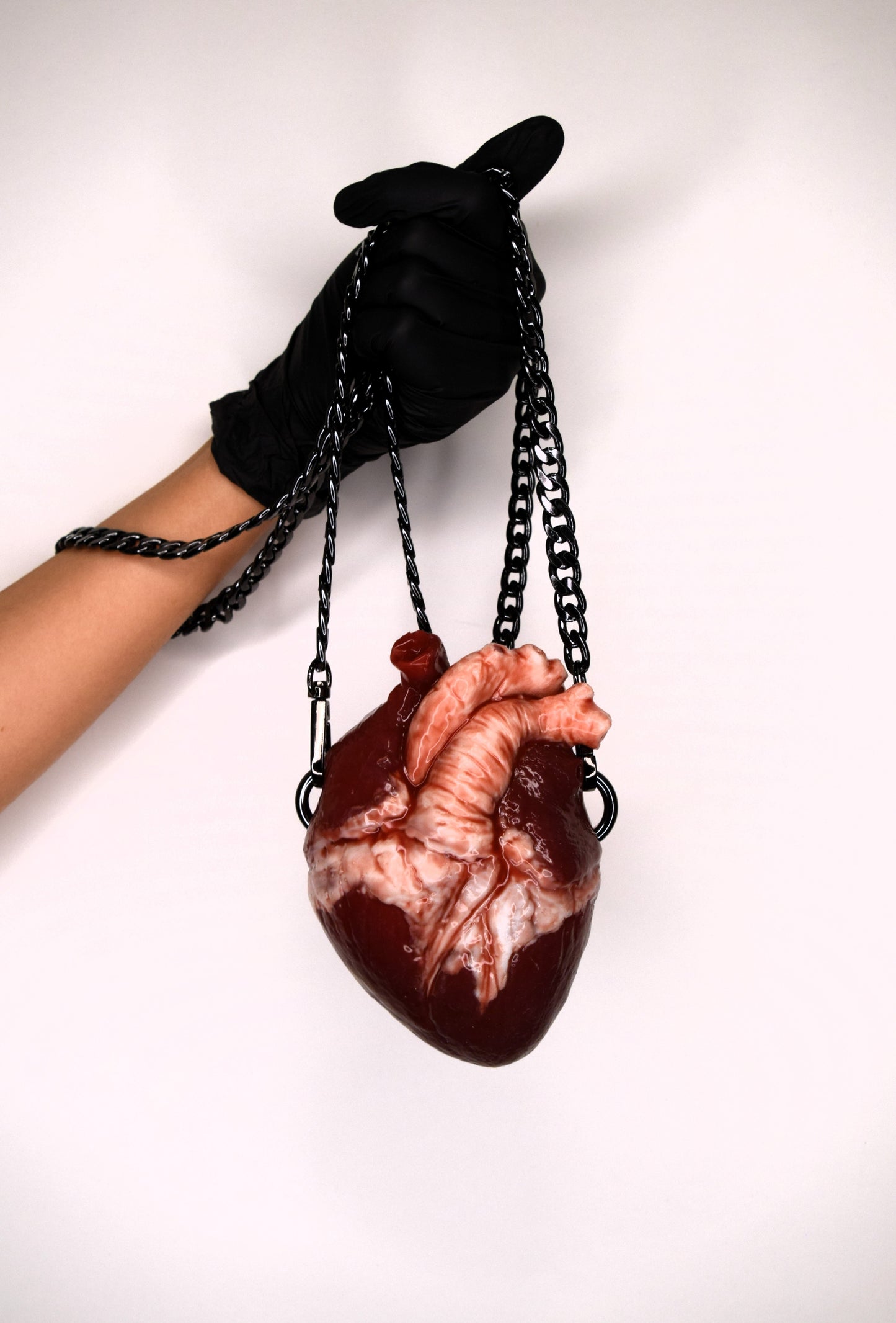 Anatomical Heart Purse with chain strap, Realistic Silicone Human Heart Crossbody Mini Bag