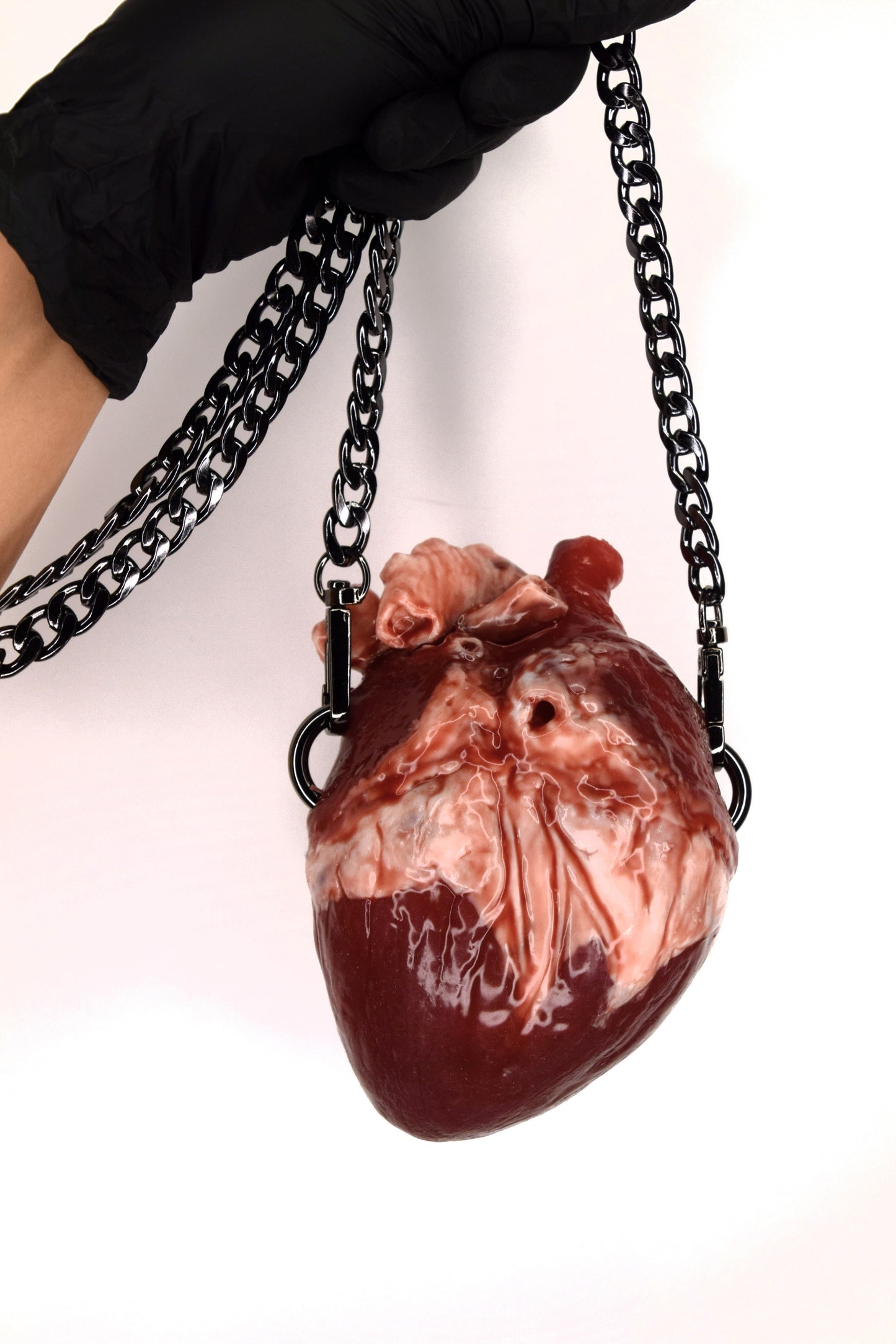 Anatomical Heart Purse with chain strap, Realistic Silicone Human Heart Crossbody Mini Bag