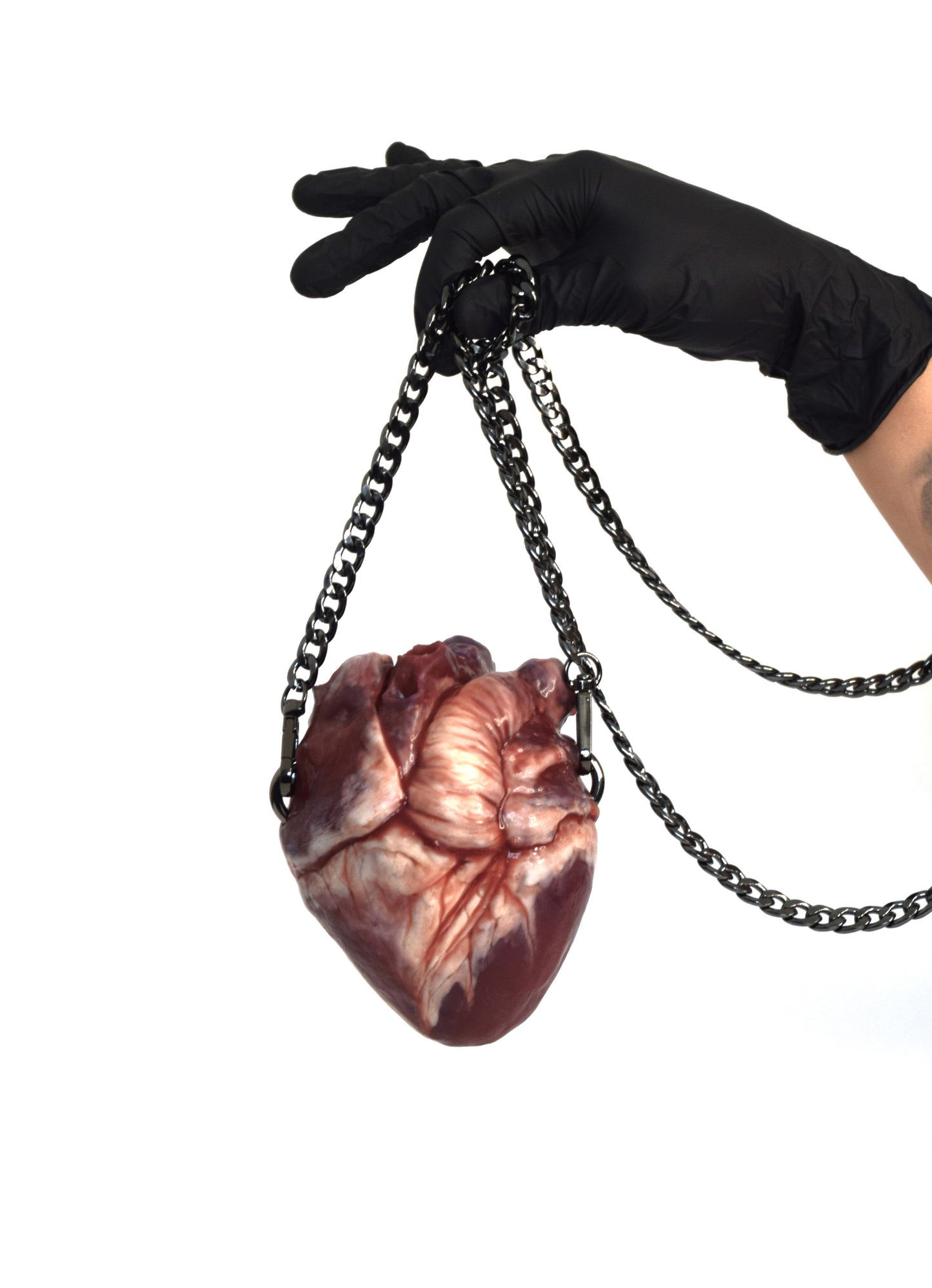 Anatomical Heart Purse 2.0, Chain Strap, Realistic Silicone Human Heart Crossbody Mini Bag, Gothic Horror Statement Accessory