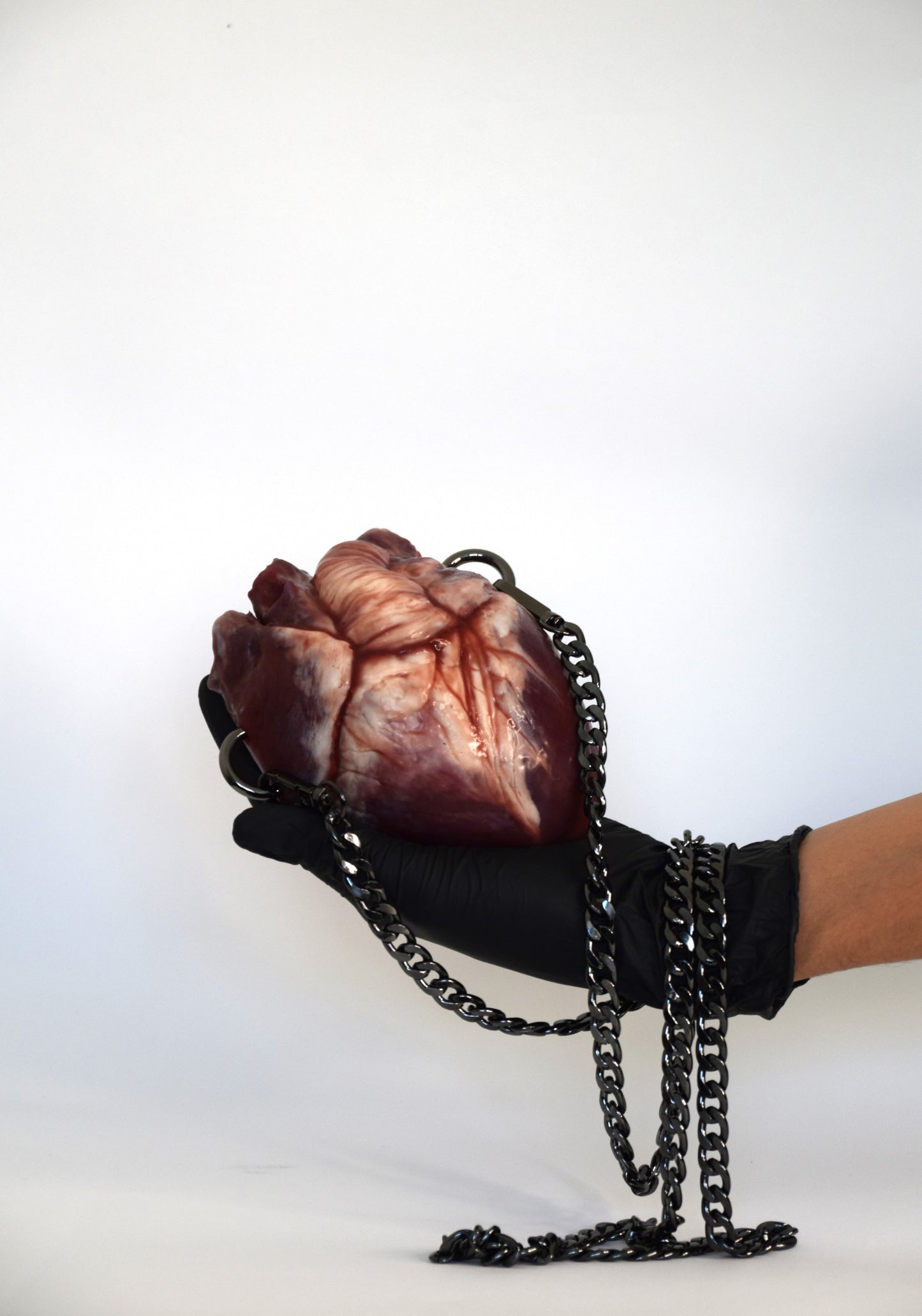 Anatomical Heart Purse 2.0, Chain Strap, Realistic Silicone Human Heart Crossbody Mini Bag, Gothic Horror Statement Accessory