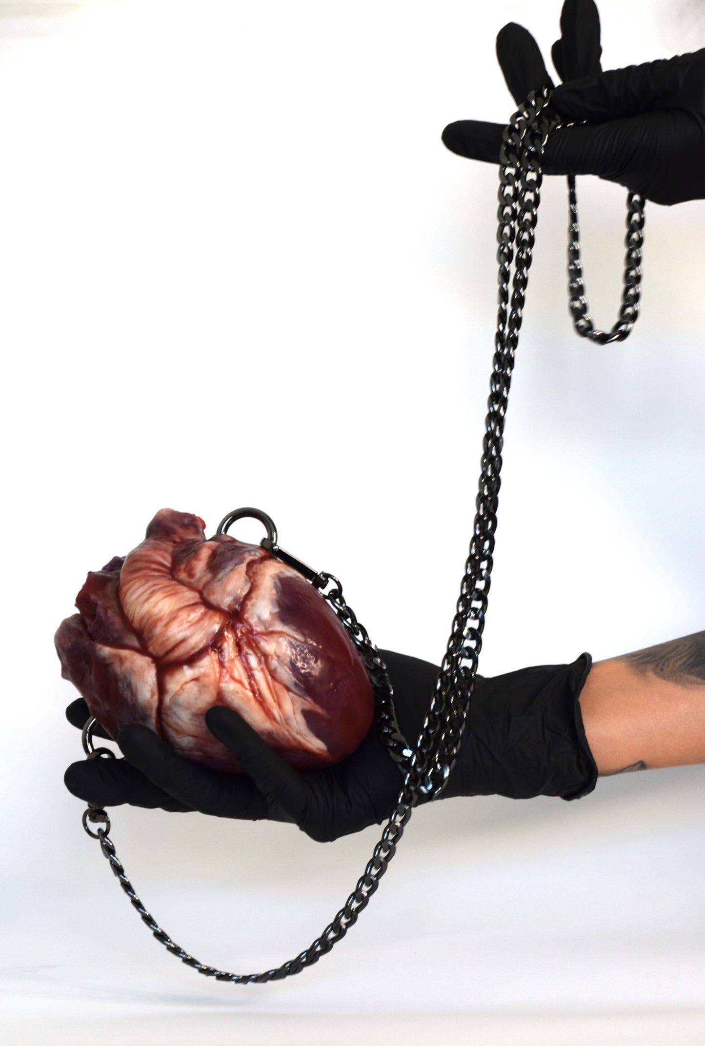 Anatomical Heart Purse 2.0, Chain Strap, Realistic Silicone Human Heart Crossbody Mini Bag, Gothic Horror Statement Accessory