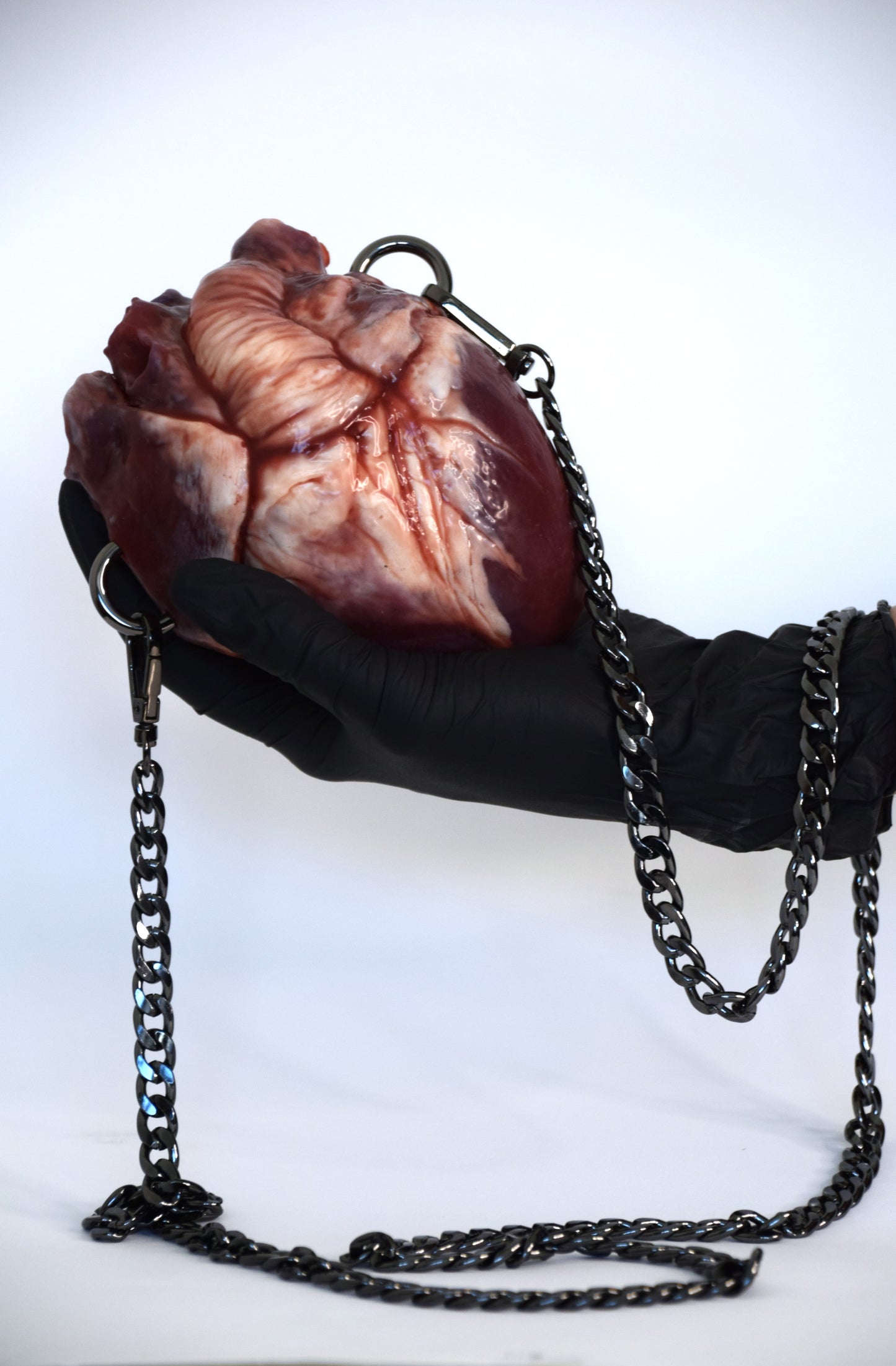 Anatomical Heart Purse 2.0, Chain Strap, Realistic Silicone Human Heart Crossbody Mini Bag, Gothic Horror Statement Accessory