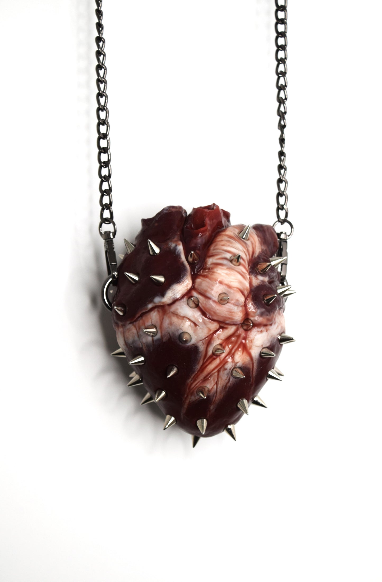 Spiked Anatomical Heart Purse, Realistic Silicone Gothic Crossbody Mini Bag, Limited Edition
