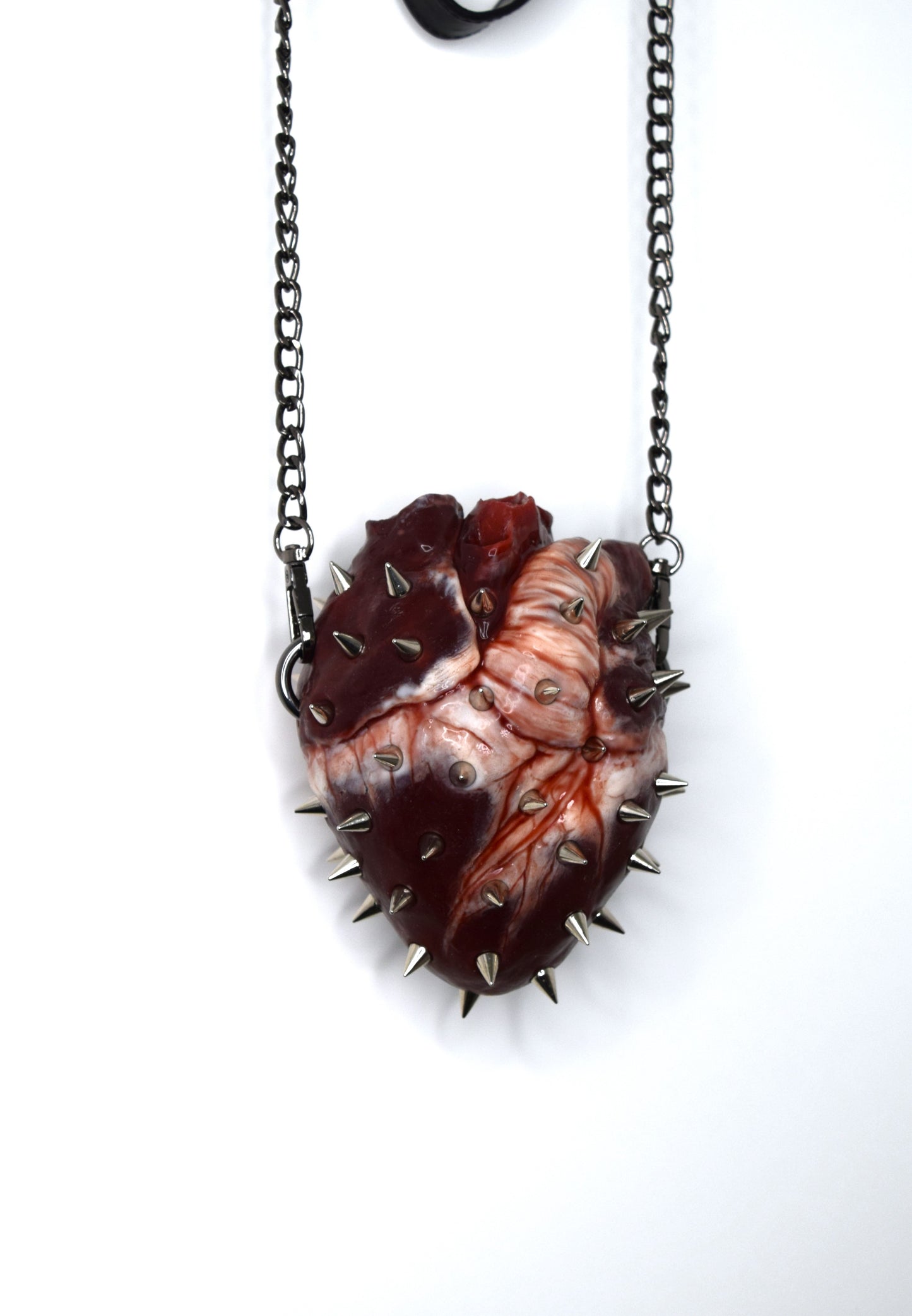 Spiked Anatomical Heart Purse, Realistic Silicone Gothic Crossbody Mini Bag, Limited Edition