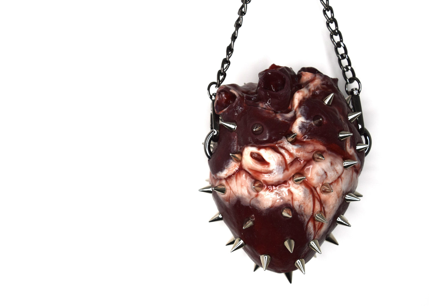 Spiked Anatomical Heart Purse, Realistic Silicone Gothic Crossbody Mini Bag, Limited Edition