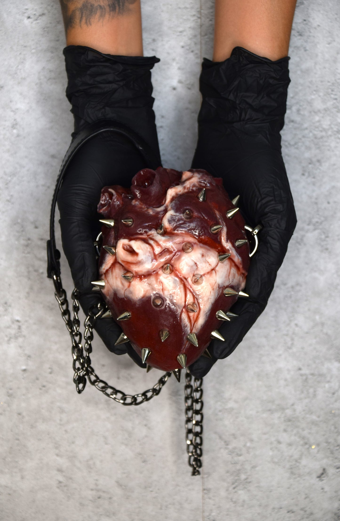 Spiked Anatomical Heart Purse, Realistic Silicone Gothic Crossbody Mini Bag, Limited Edition