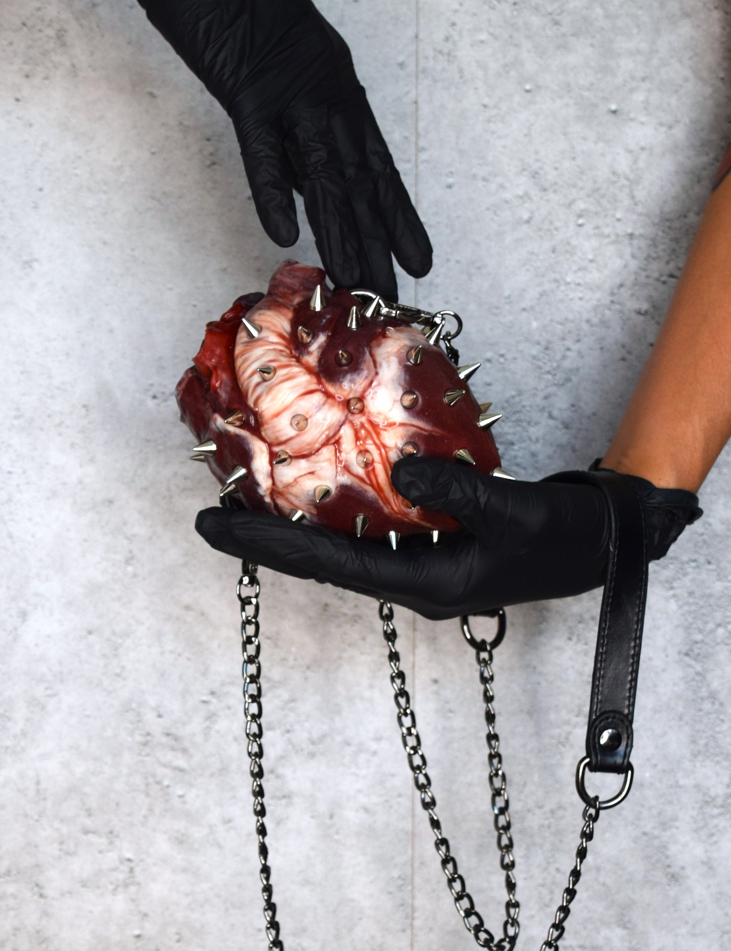 Spiked Anatomical Heart Purse, Realistic Silicone Gothic Crossbody Mini Bag, Limited Edition