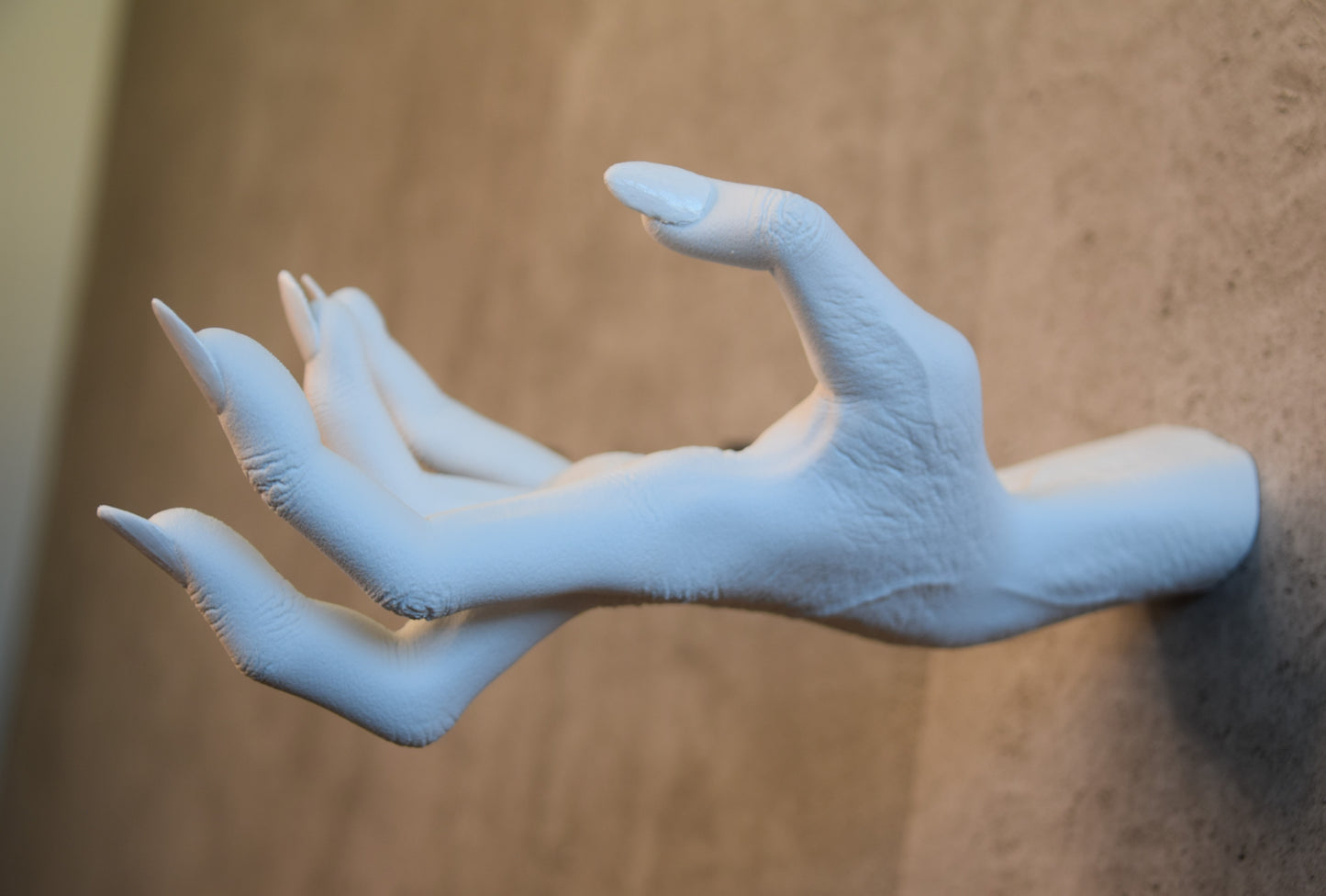 White Witch Hand Wall Decor, Gothic Hand Sculpture Hook, Jewelry Display, Horror Wall Accent
