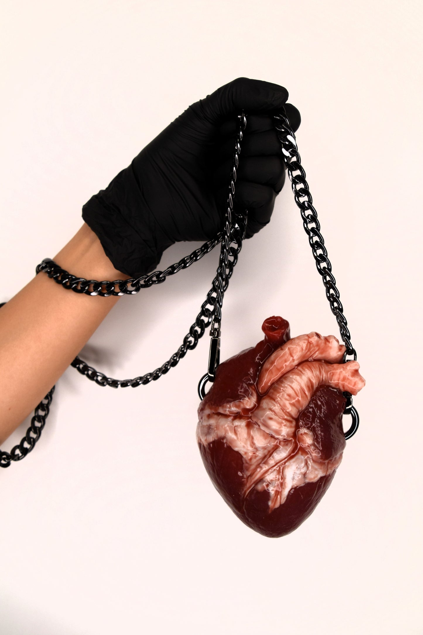 Anatomical Heart Purse with chain strap, Realistic Silicone Human Heart Crossbody Mini Bag