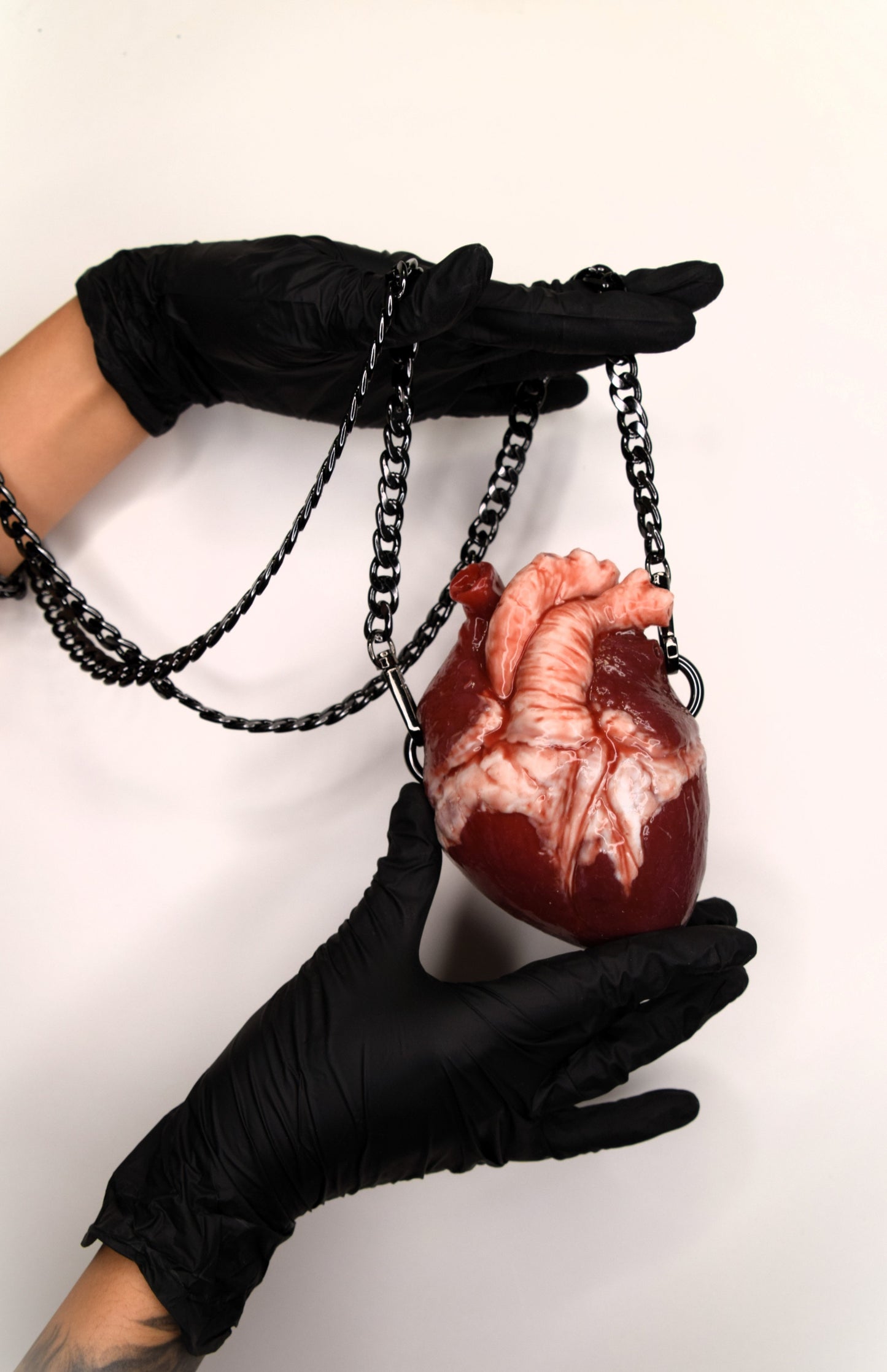 Anatomical Heart Purse with chain strap, Realistic Silicone Human Heart Crossbody Mini Bag