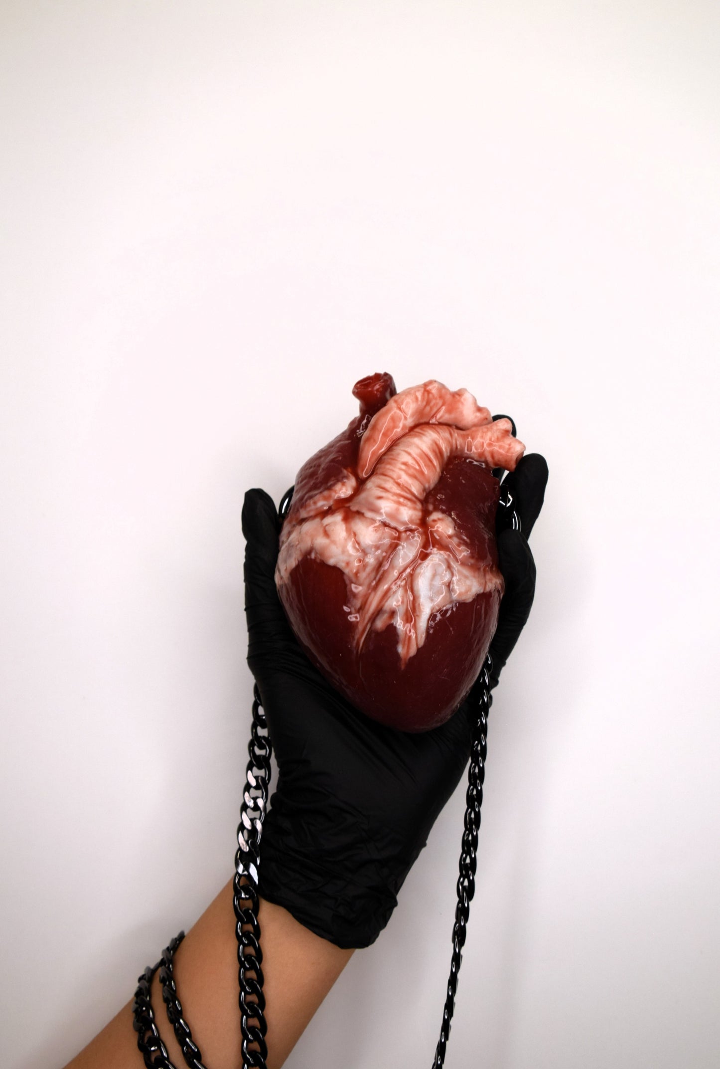 Anatomical Heart Purse with chain strap, Realistic Silicone Human Heart Crossbody Mini Bag